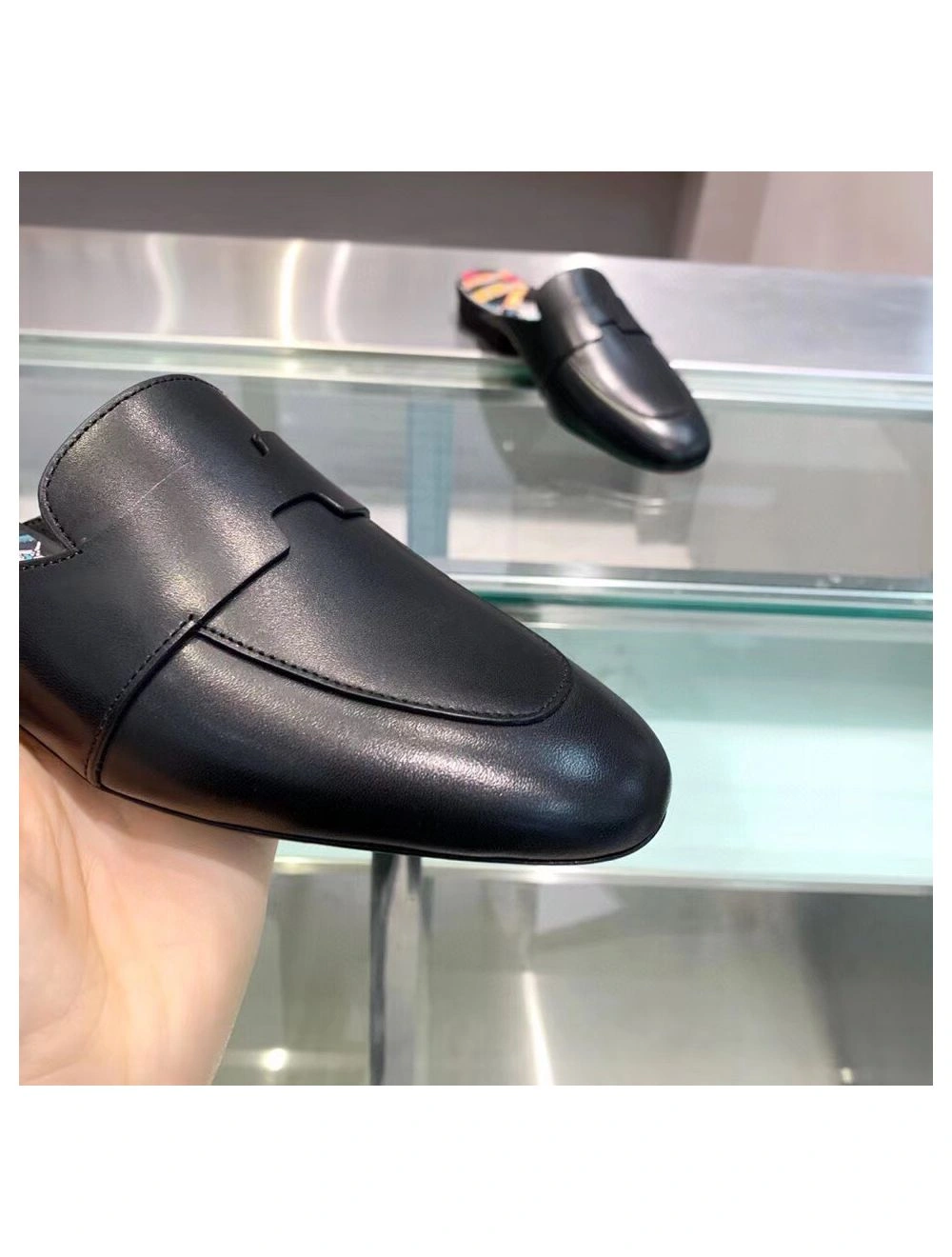 Hermes Catena Mules In Black Calfskin