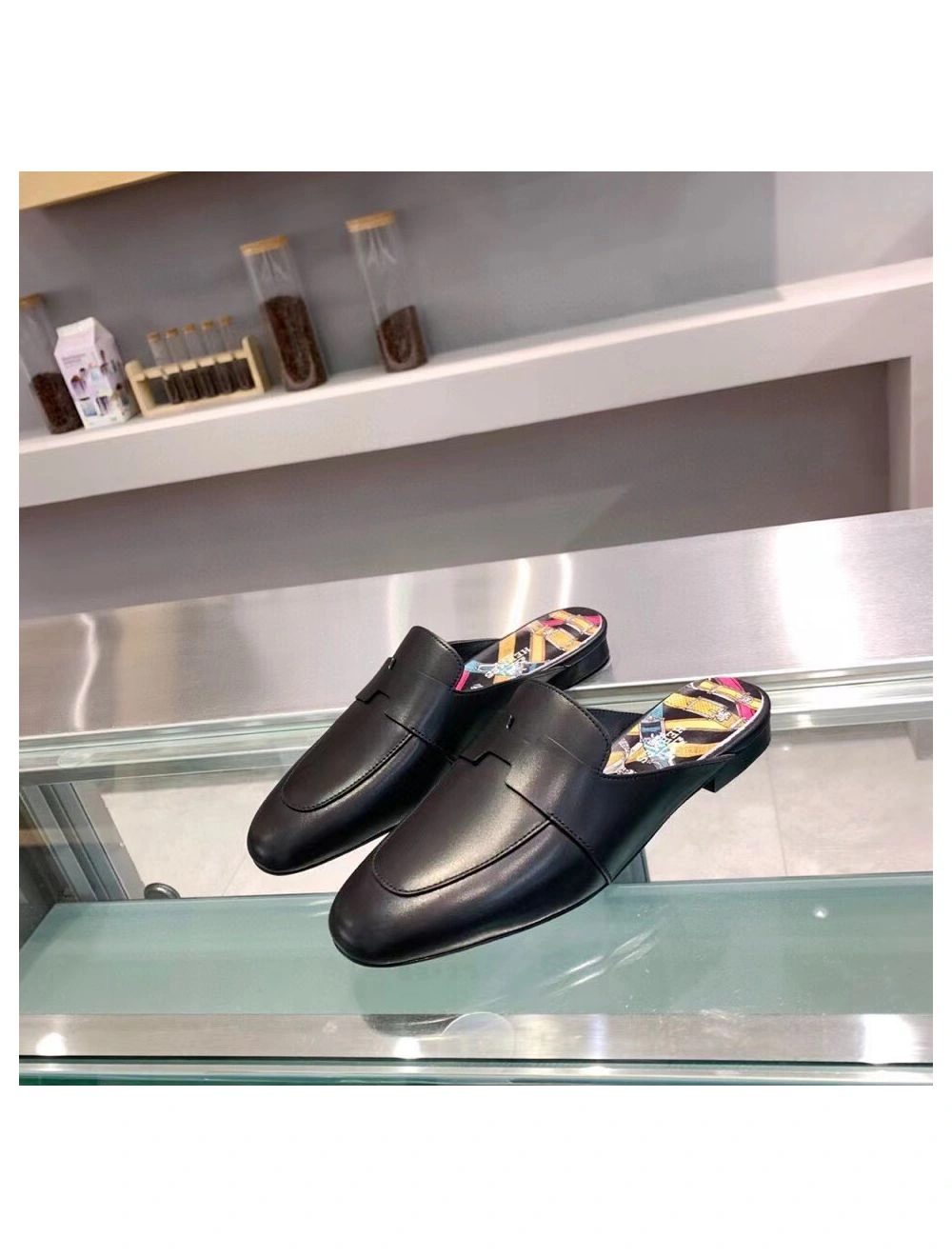 Hermes Catena Mules In Black Calfskin