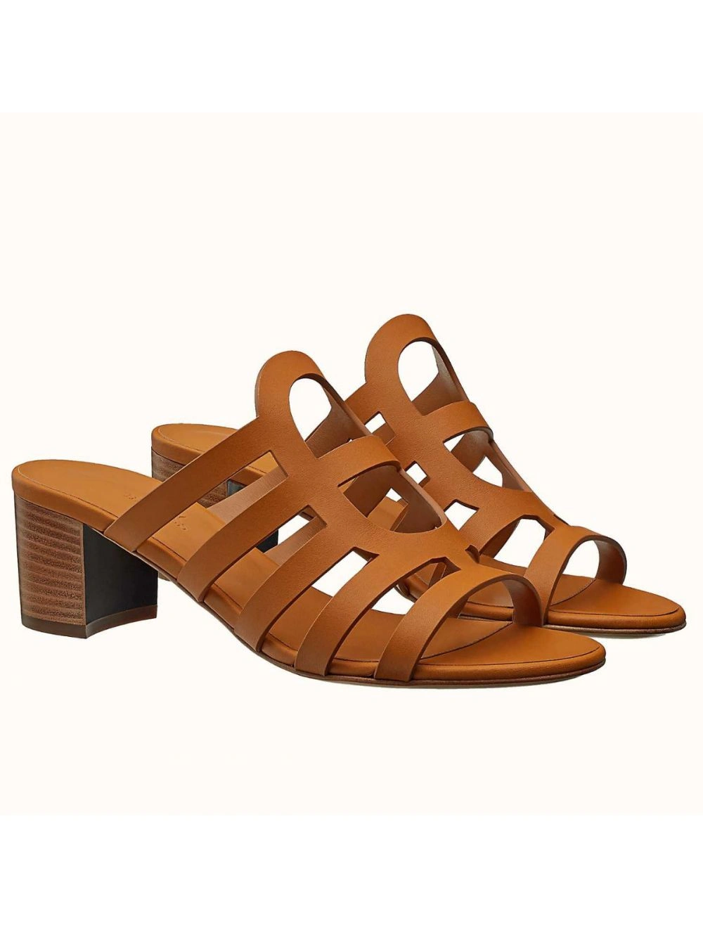 Hermes Celena Sandals 50mm In Brown Calfskin