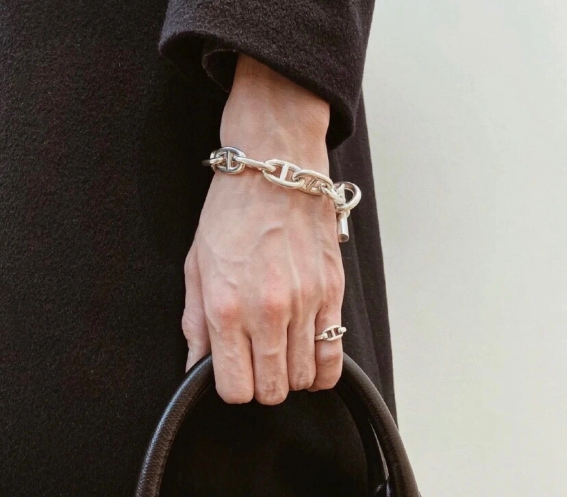 Hermes Chaine D’Ancre Bracelet Large in Sterling Sliver Designer Jewelry