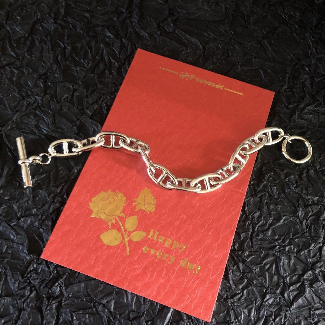 Hermes Chaine D’Ancre Bracelet Large in Sterling Sliver Designer Jewelry