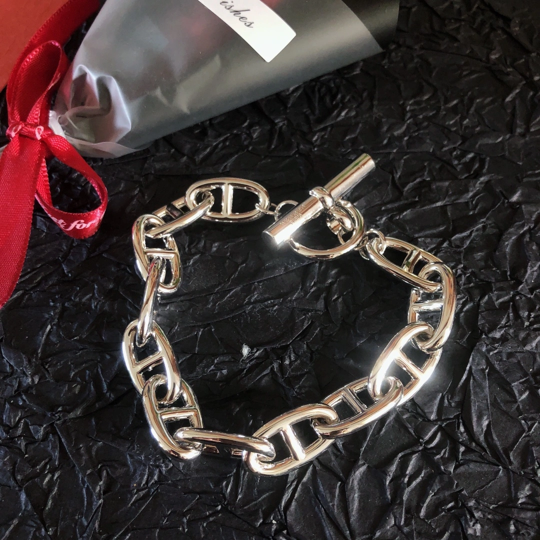 Hermes Chaine D’Ancre Bracelet Large in Sterling Sliver Designer Jewelry