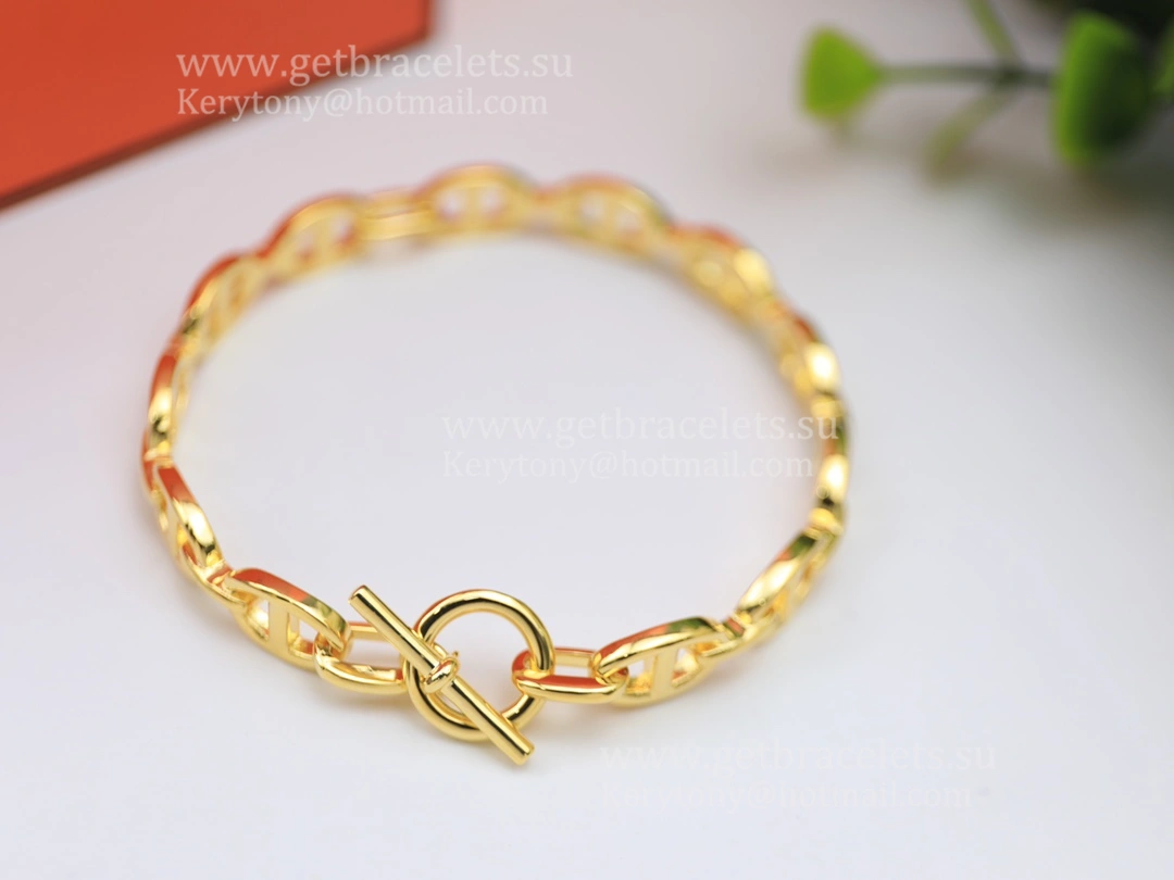 Hermes Chaine D’Ancre Bracelet Small in Silver Yellow Gold Rose Gold Design Classy
