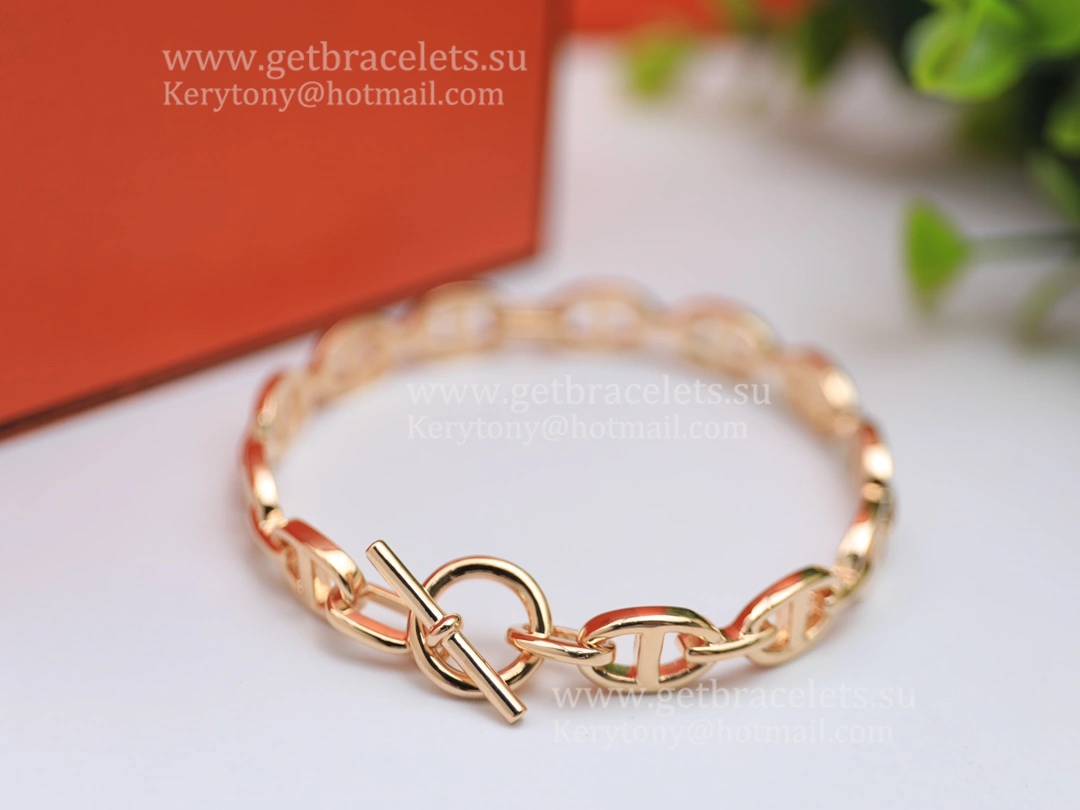 Hermes Chaine D’Ancre Bracelet Small in Silver Yellow Gold Rose Gold Design Classy