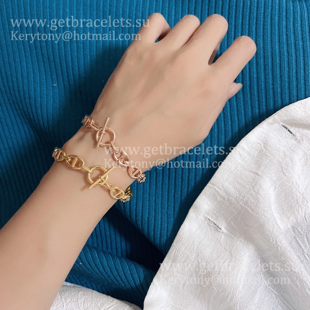 Hermes Chaine D’Ancre Bracelet Small in Silver Yellow Gold Rose Gold Design Classy