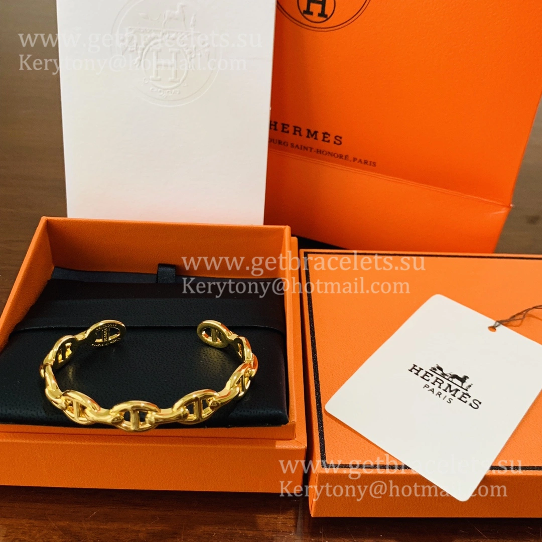 Hermes Chaine D’Ancre Enchainee Bracelet In Sliver Yellow Gold For Girls