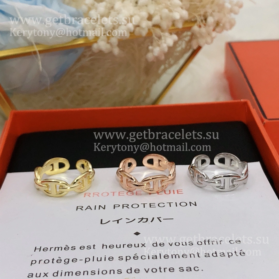 Hermes Chaine D’Ancre Enchainee Ring in White Gold Pink Gold Yellow Gold For Sale Online
