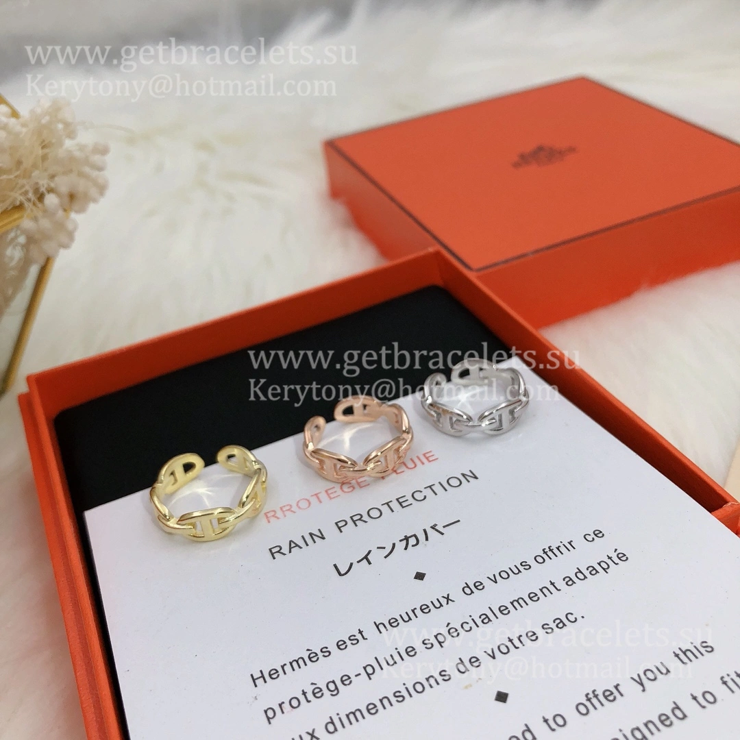 Hermes Chaine D’Ancre Enchainee Ring in White Gold Pink Gold Yellow Gold For Sale Online