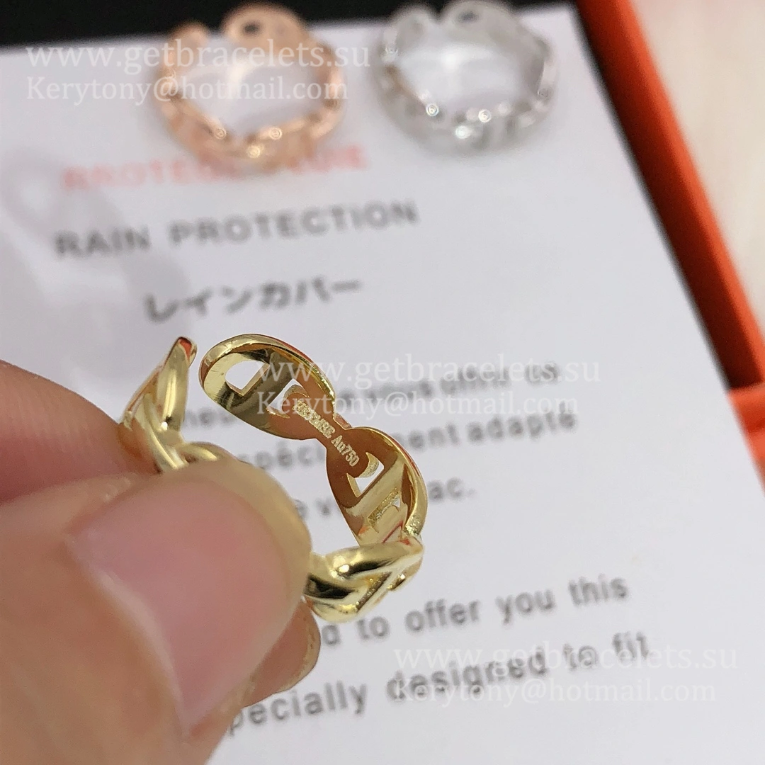 Hermes Chaine D’Ancre Enchainee Ring in White Gold Pink Gold Yellow Gold For Sale Online