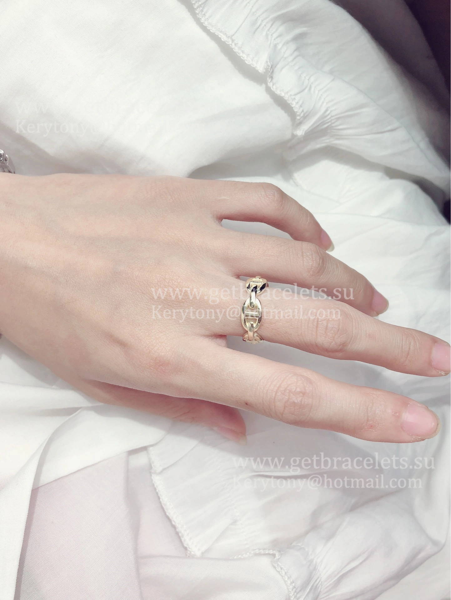 Hermes Chaine D’Ancre Enchainee Ring in White Gold Pink Gold Yellow Gold For Sale Online