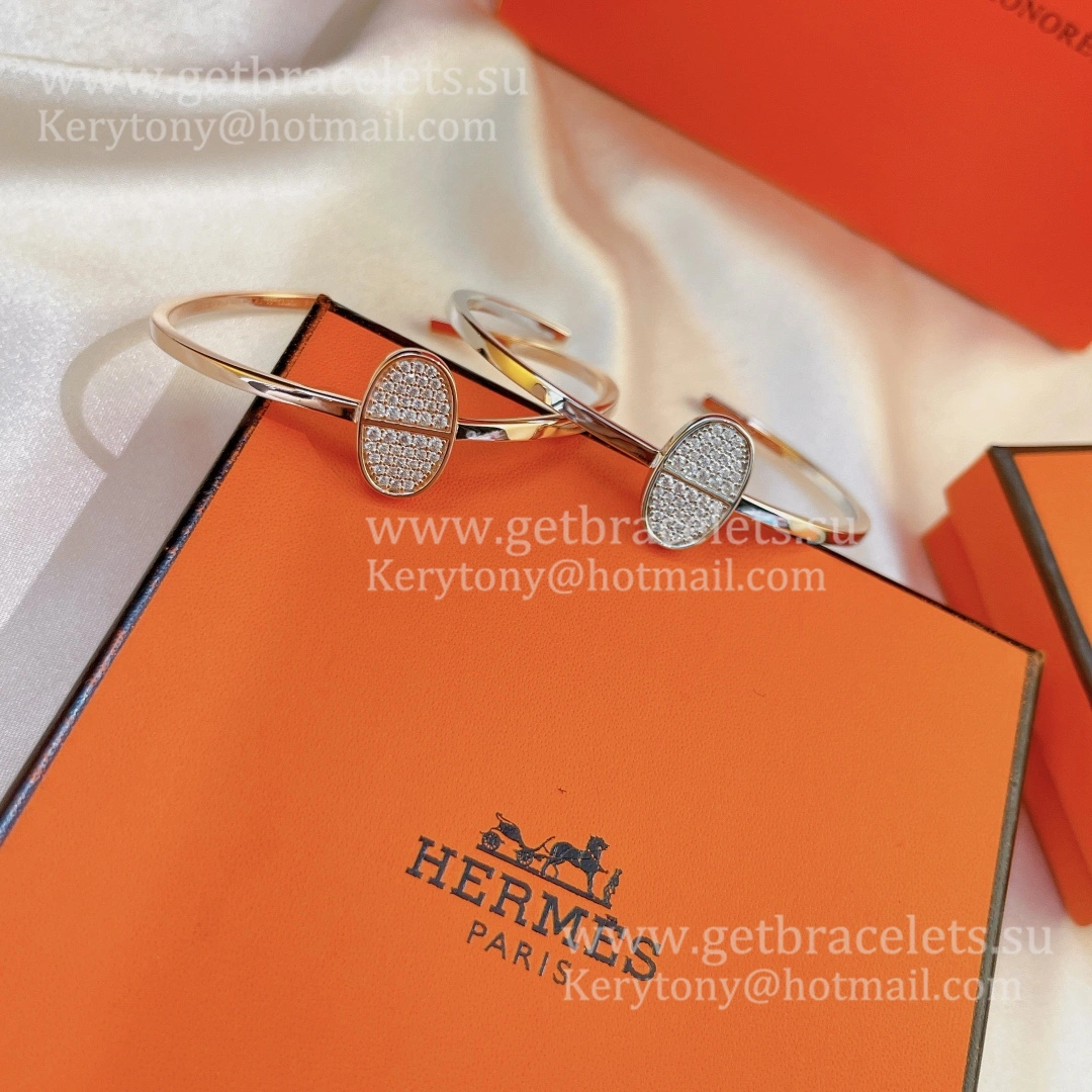 Hermes Chaine D’Ancre Verso Bracelet With Diamonds Rose Gold Whtie Gold 2021 Best Price