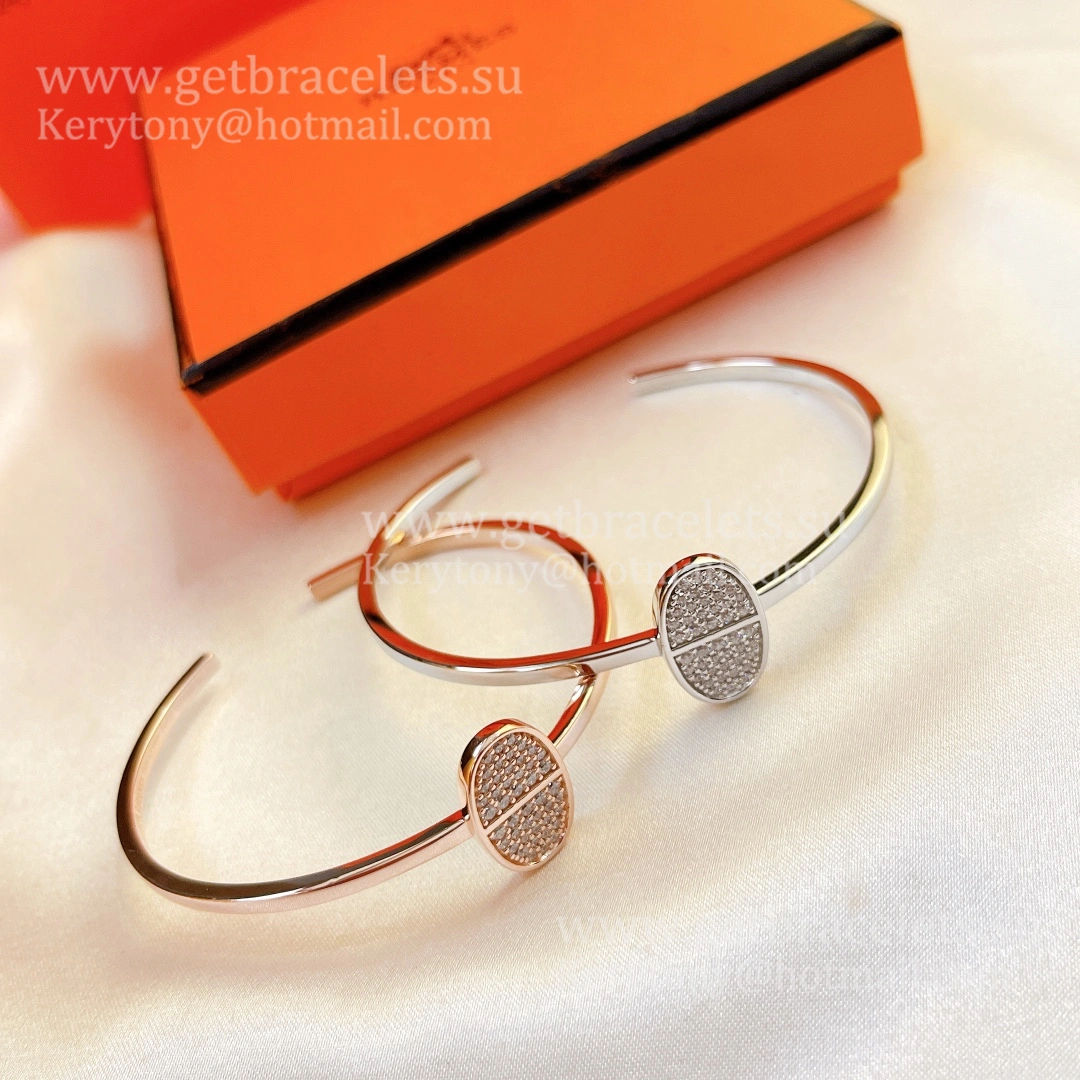 Hermes Chaine D’Ancre Verso Bracelet With Diamonds Rose Gold Whtie Gold 2021 Best Price