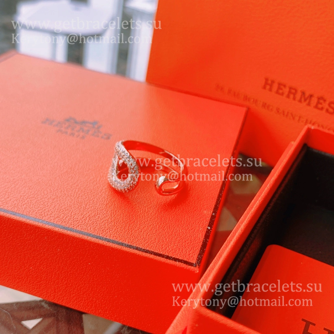 Hermes Chaine D’ancre Punk Ring Rose Gold with Diamonds Lowest Price