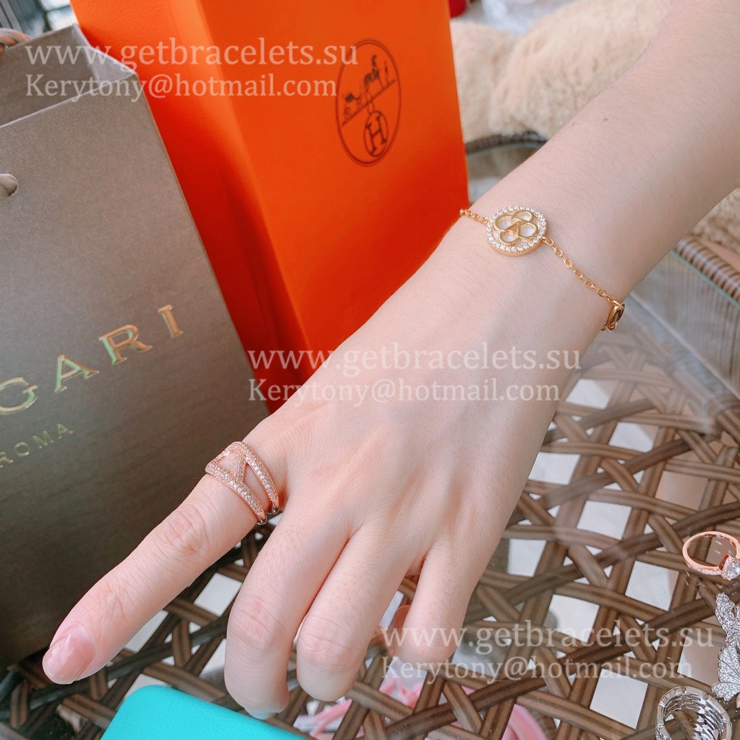 Hermes Chaine D’ancre Punk Ring Rose Gold with Diamonds Lowest Price