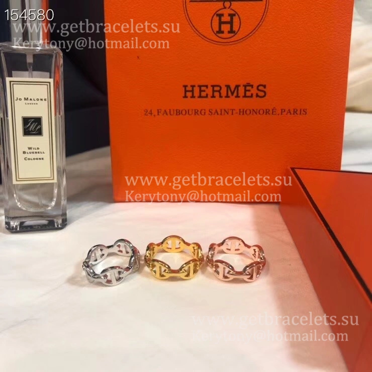 Hermes Chaine d’Ancre Enchainee Ring in White Gold Yellow Gold Rose Gold Gift Lady UK For Sale