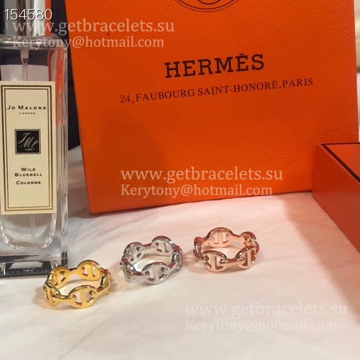 Hermes Chaine d’Ancre Enchainee Ring in White Gold Yellow Gold Rose Gold Gift Lady UK For Sale