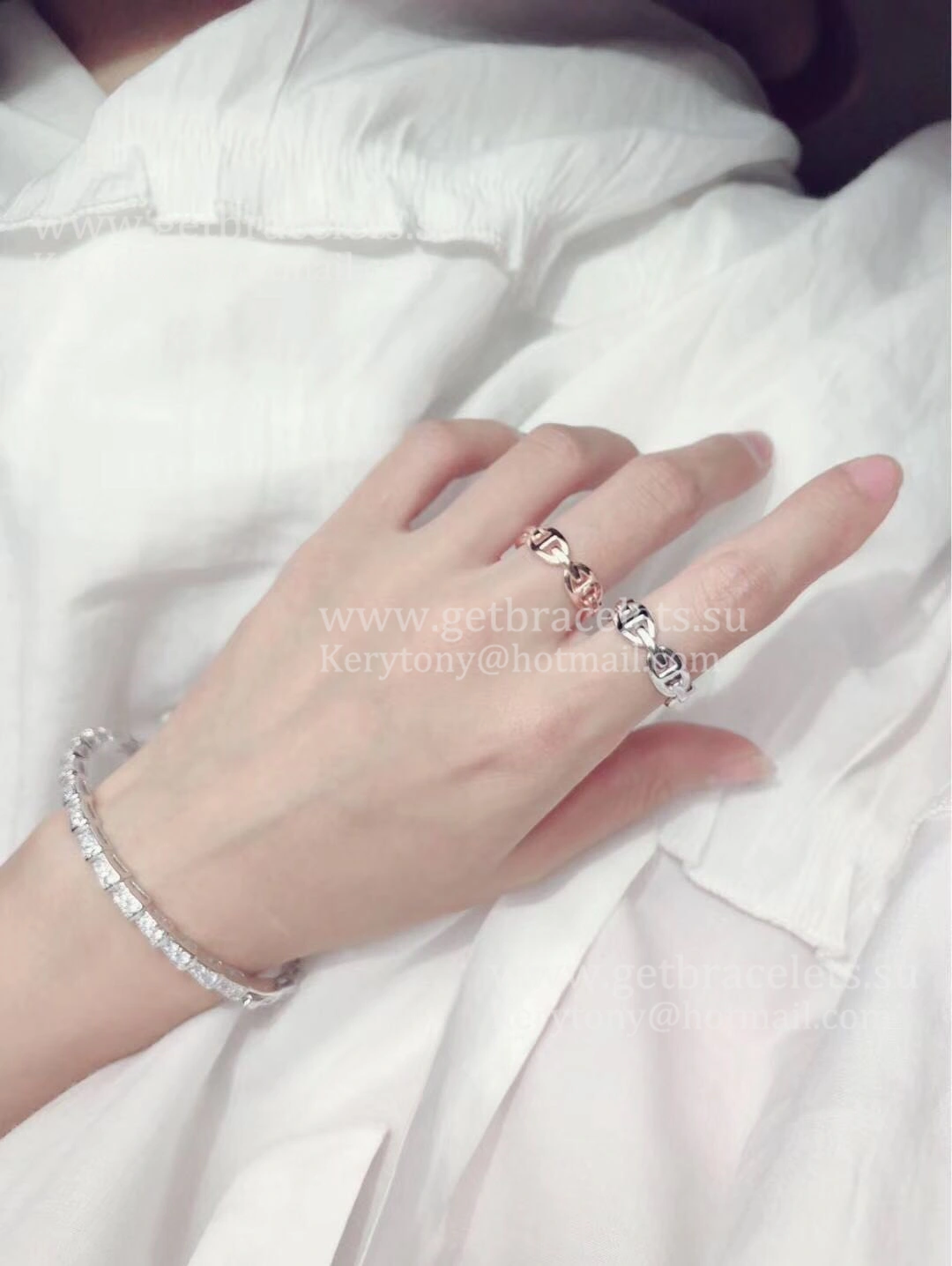 Hermes Chaine d’Ancre Enchainee Ring in White Gold Yellow Gold Rose Gold Gift Lady UK For Sale