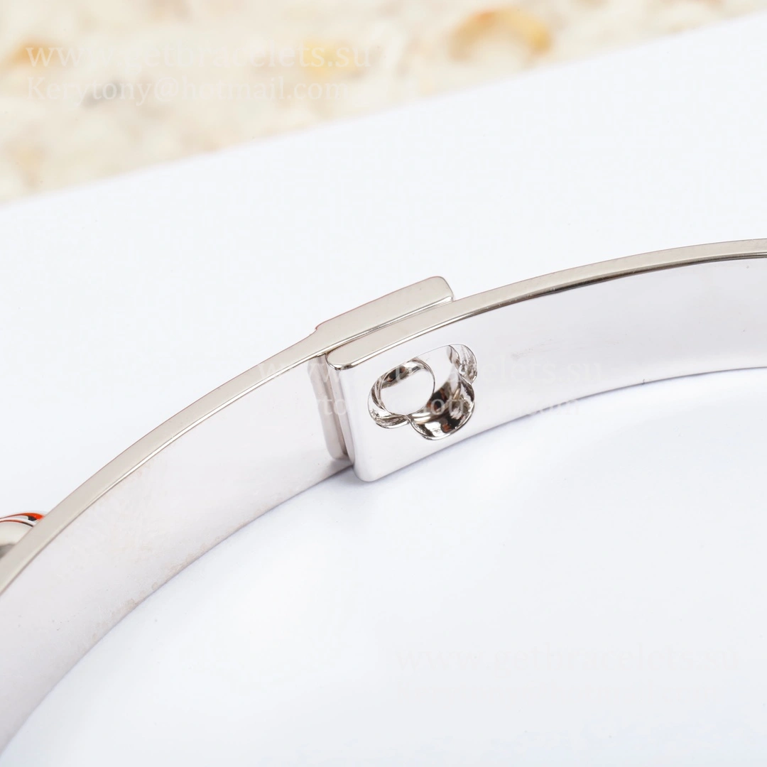 Hermes Classics Collier De Chien Bracelet White Gold Pink Gold Elegant Good Reviews