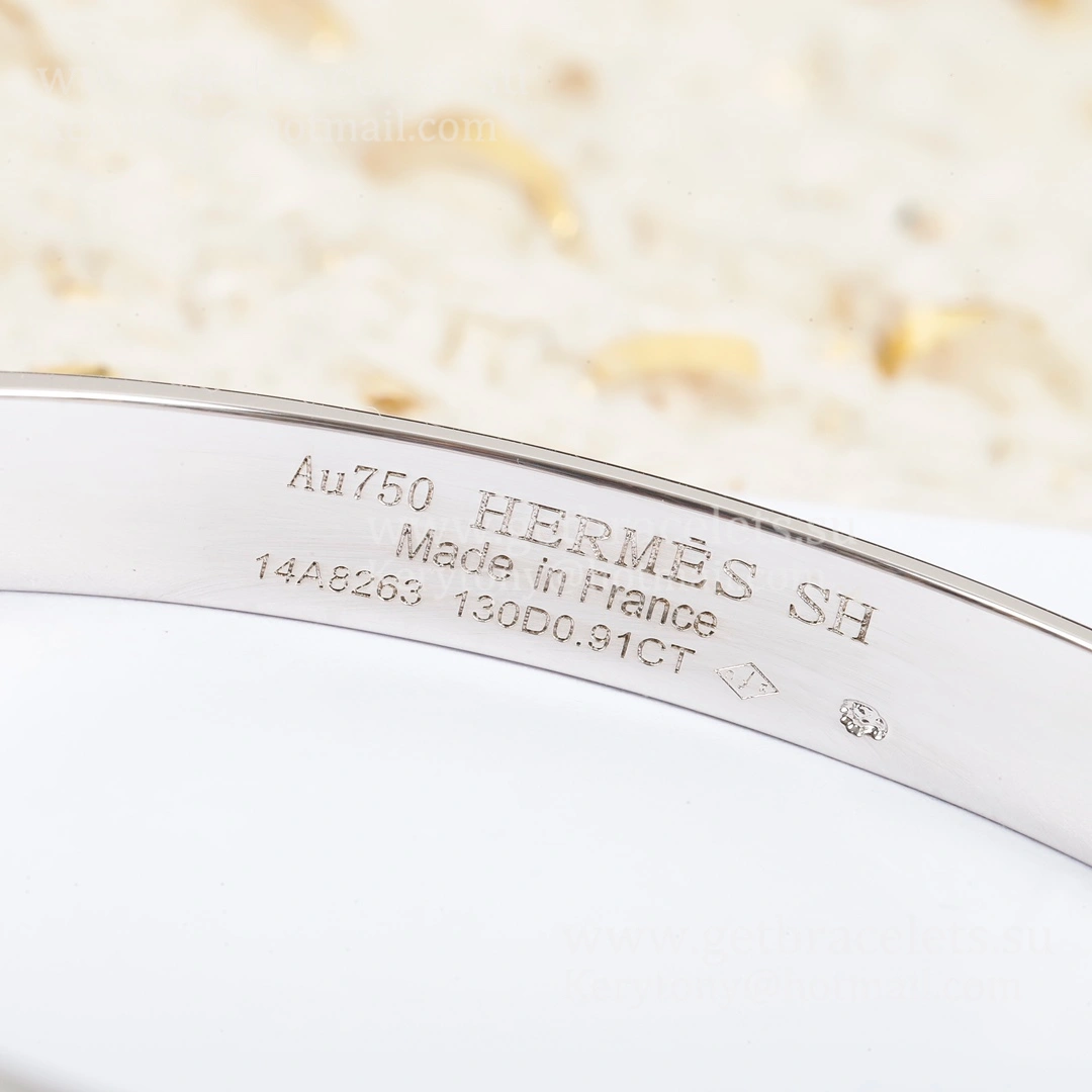 Hermes Classics Collier De Chien Bracelet White Gold Pink Gold Elegant Good Reviews