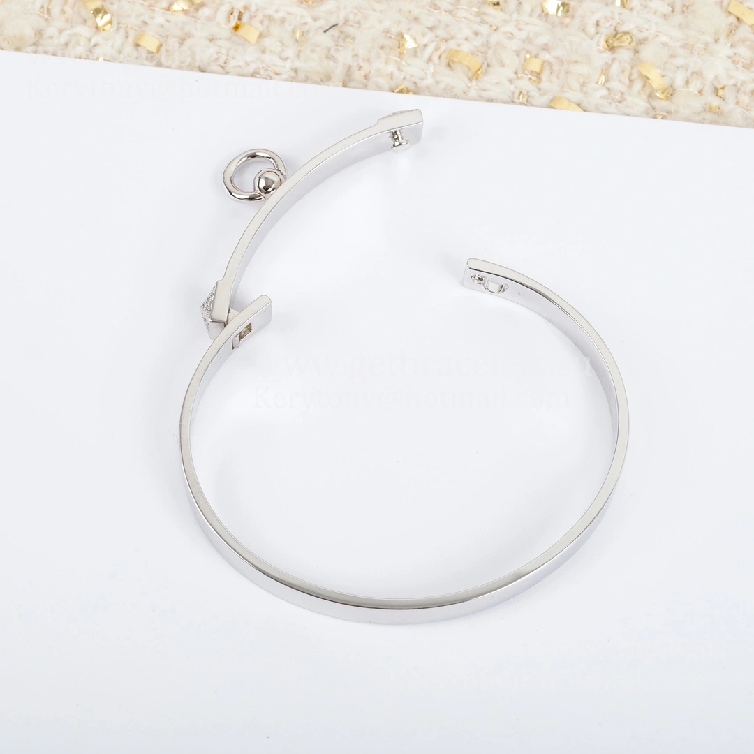 Hermes Classics Collier De Chien Bracelet White Gold Pink Gold Elegant Good Reviews