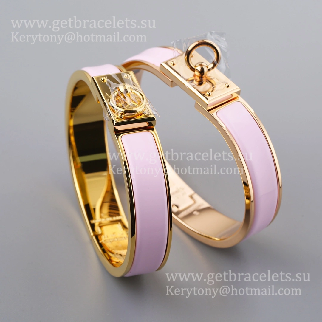 Hermes Clic Anneau Narrow Bracelet in Plain Enamel with Plated Hardware Yellow Gold Rose Gold White Gold Best Gift Girls