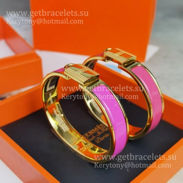 Hermes Clic Cadenas Enamel Bracelet Lock Design Yellow Gold USA Hot Selling