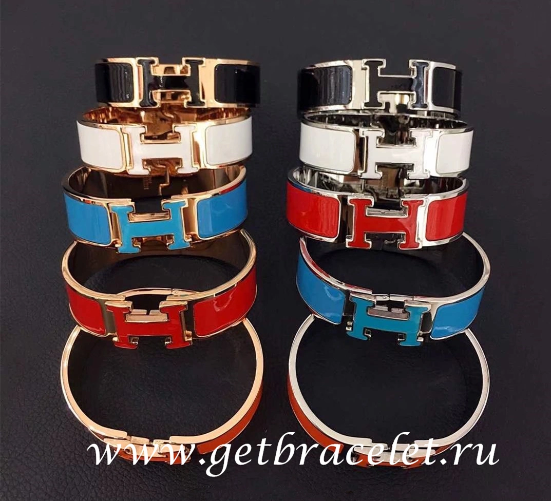 Hermes Clic Clac H Enamel Bracelet With Lacquered Palladium Plated Hardware MM