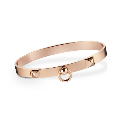Hermes Collier de Chien Bracelet Pink Gold