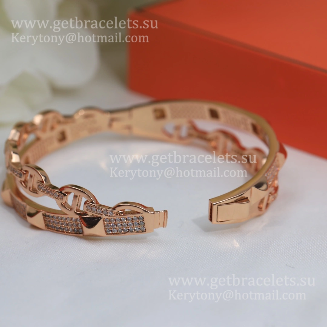 Hermes Collier de Chien Double Layer Bangle White Gold Pink Gold Yellow Gold Low Price