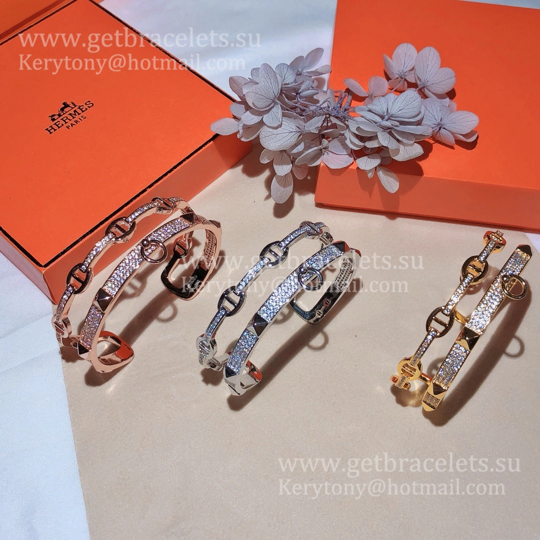 Hermes Collier de Chien Double Layer Bracelet White Gold Pink Gold Yellow Gold Most Luxury