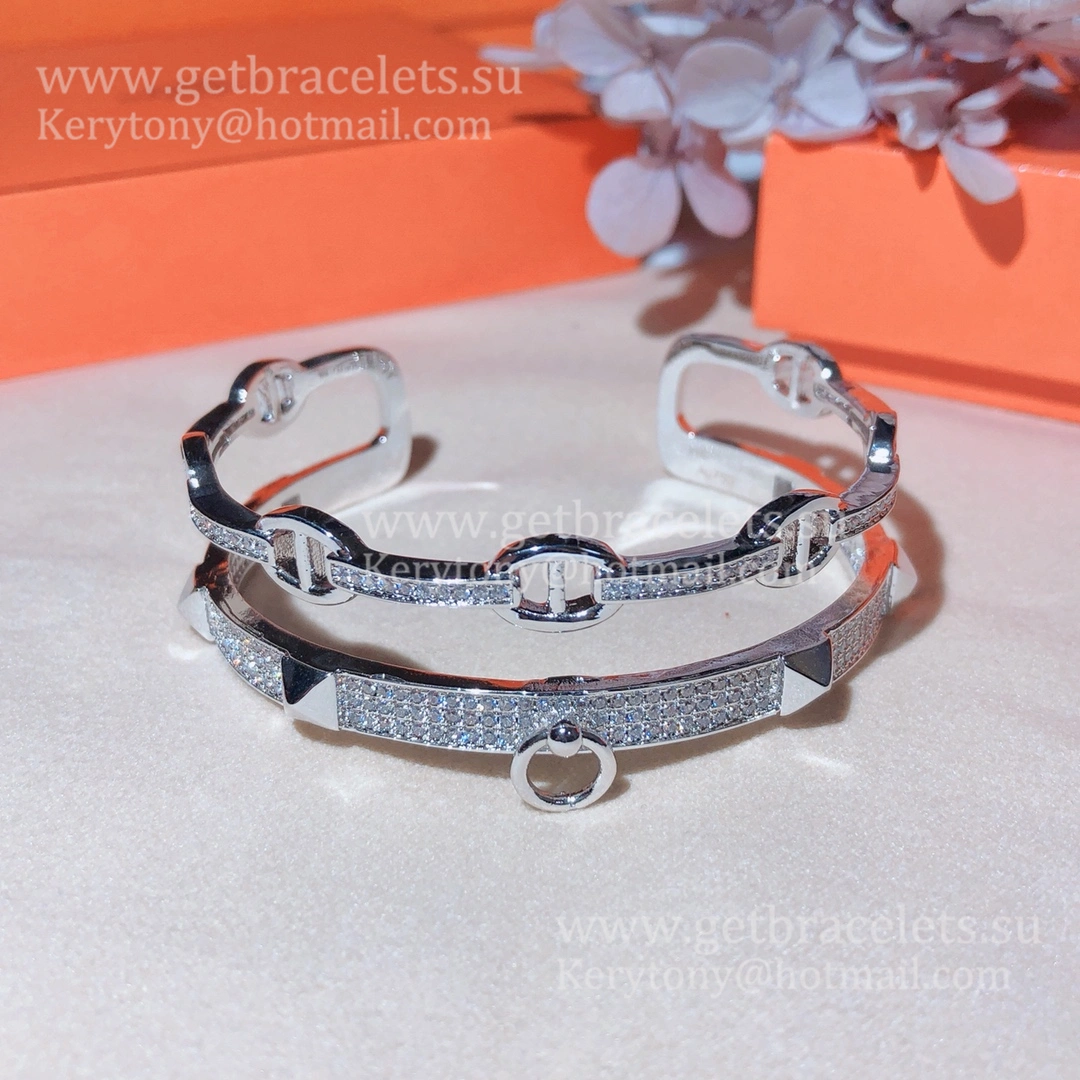 Hermes Collier de Chien Double Layer Bracelet White Gold Pink Gold Yellow Gold Most Luxury