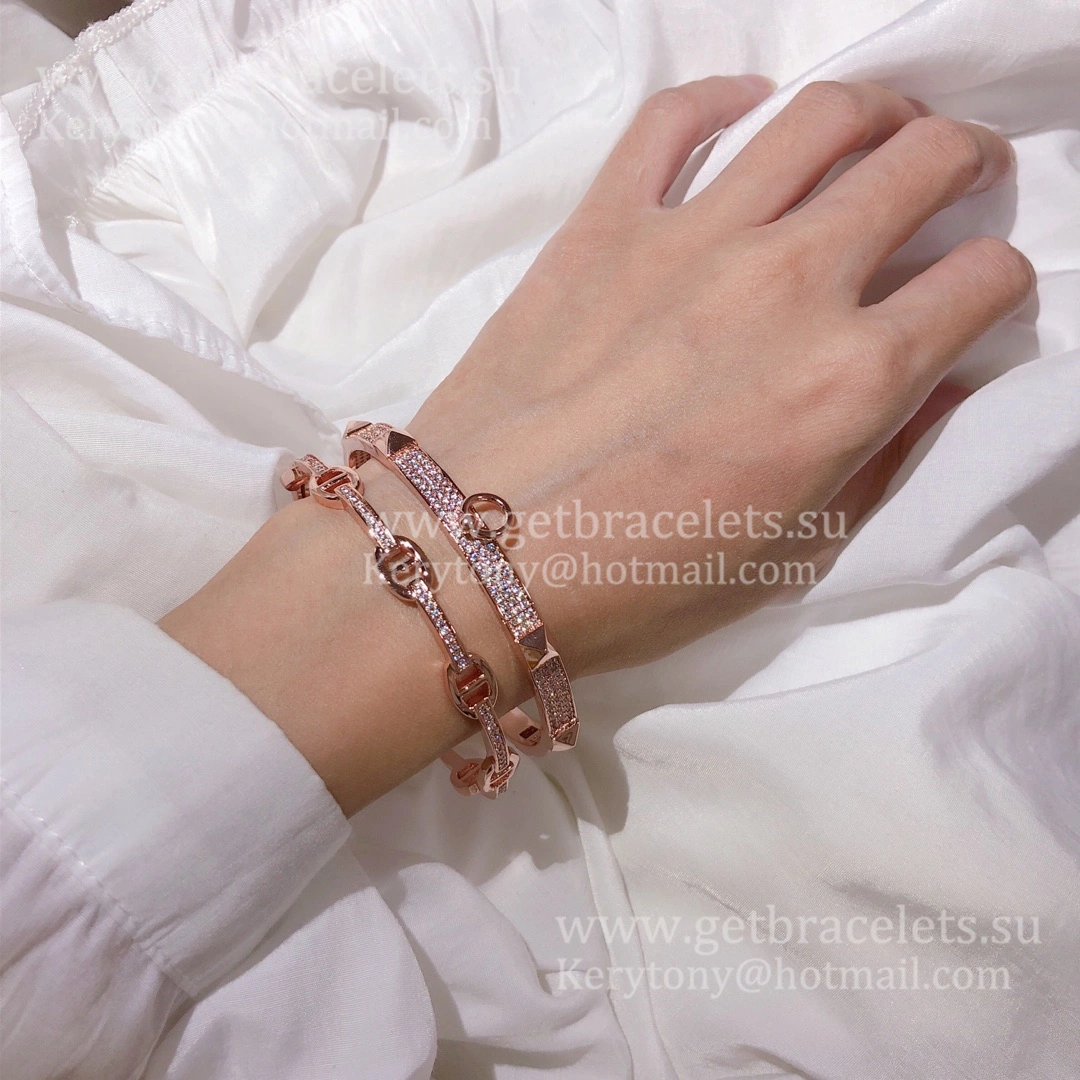 Hermes Collier de Chien Double Layer Bracelet White Gold Pink Gold Yellow Gold Most Luxury