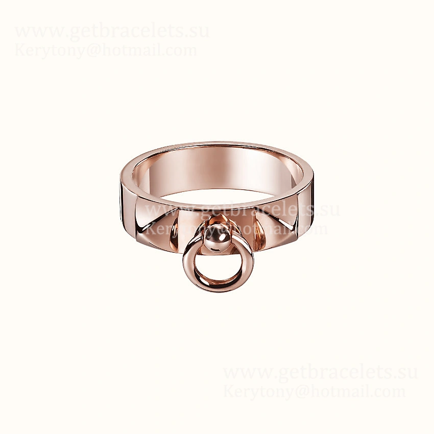 Hermes Collier de Chien Ring in Rose Gold Cheap Jewellery