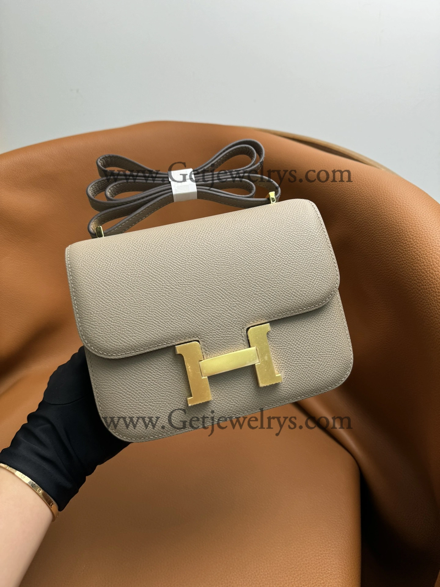 Hermes Constance 18cm Asphalt Epsom Leather Bag with Gold Hardware