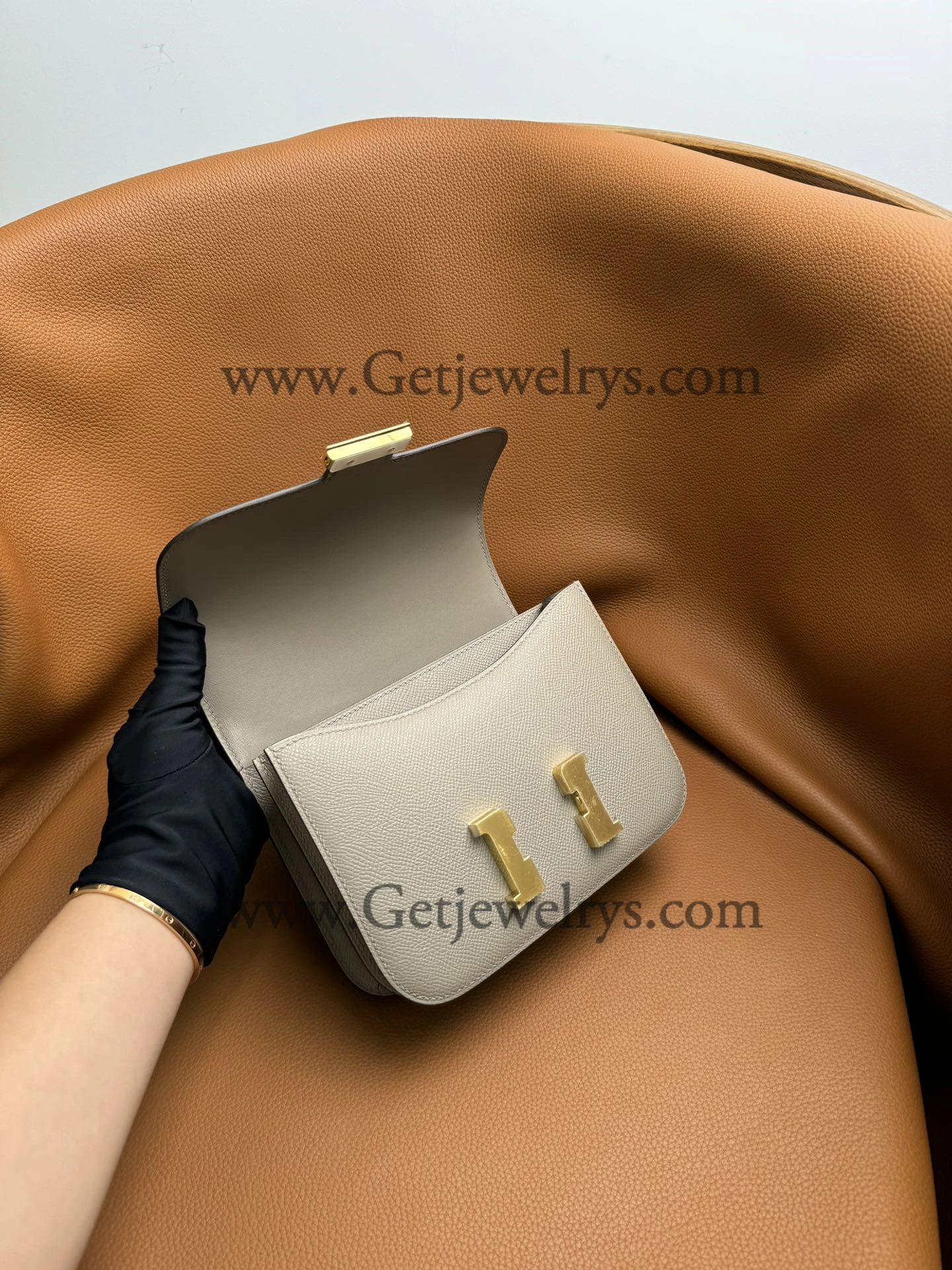 Hermes Constance 18cm Asphalt Epsom Leather Bag with Gold Hardware