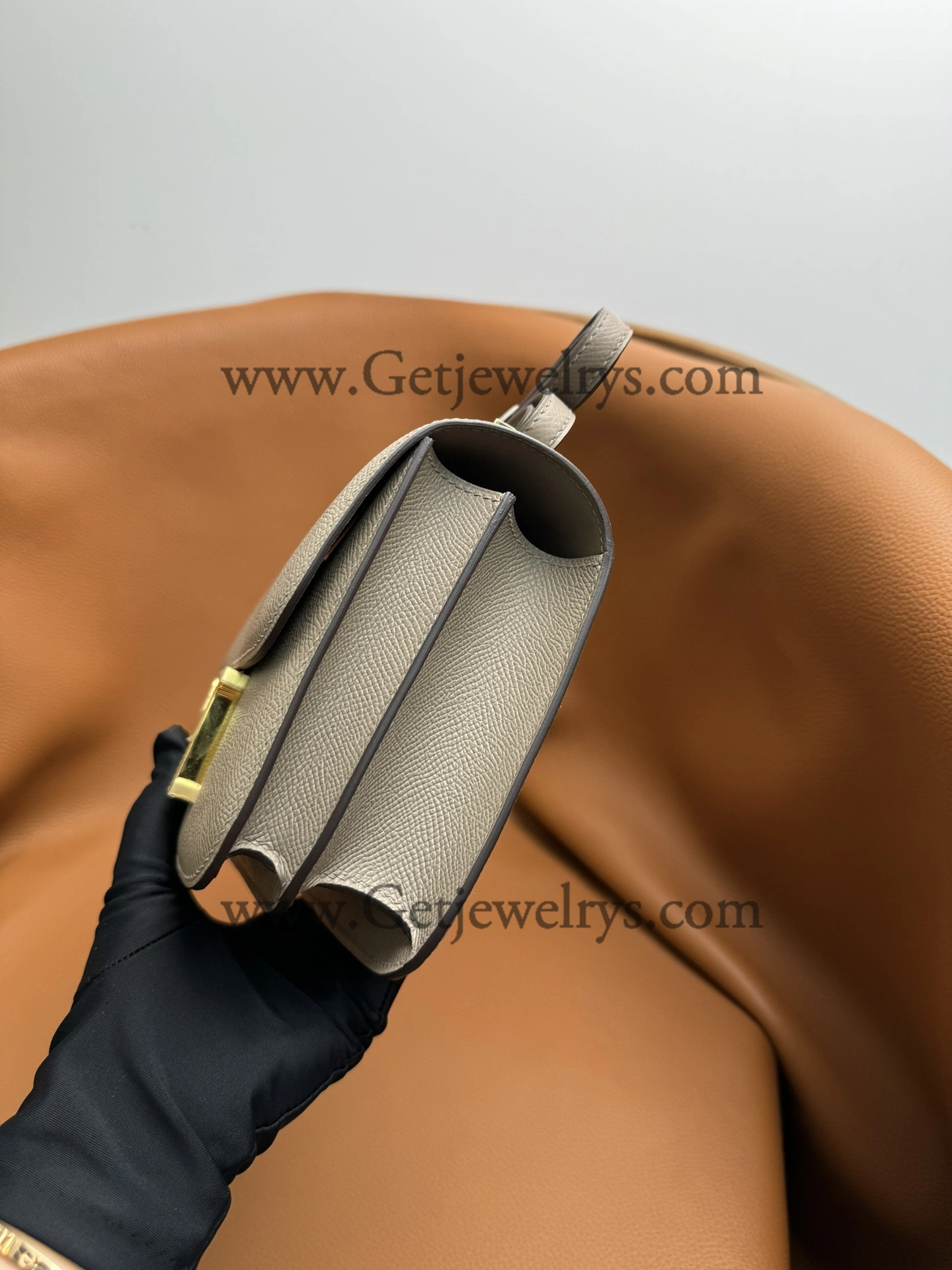 Hermes Constance 18cm Asphalt Epsom Leather Bag with Gold Hardware