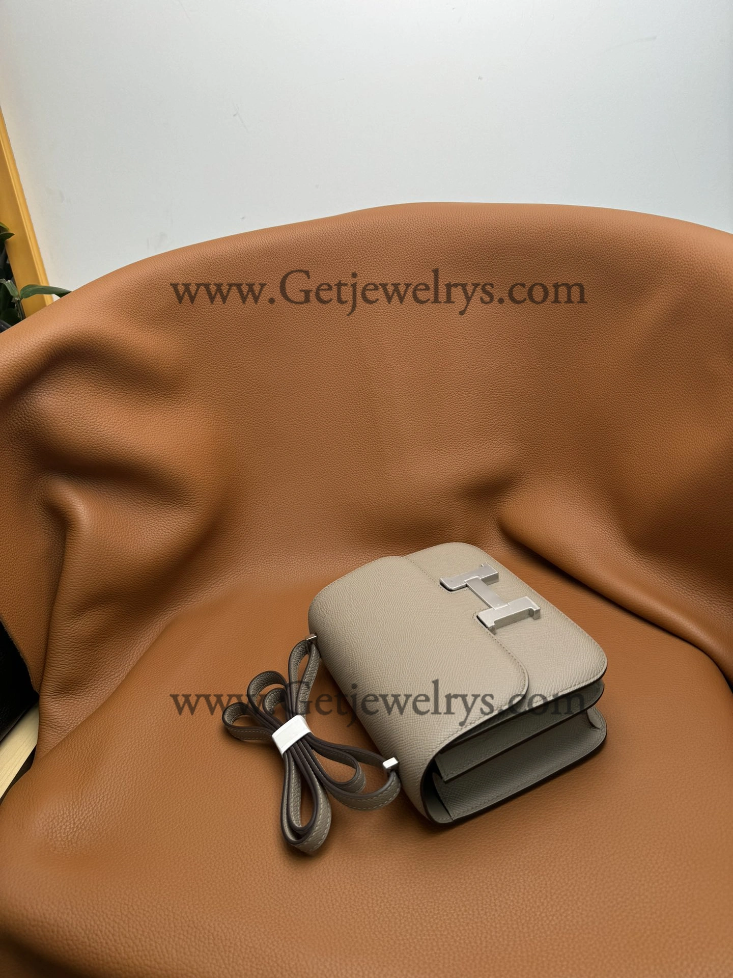 Hermes Constance 18cm Asphalt Epsom Leather Bag with Silver Hardware