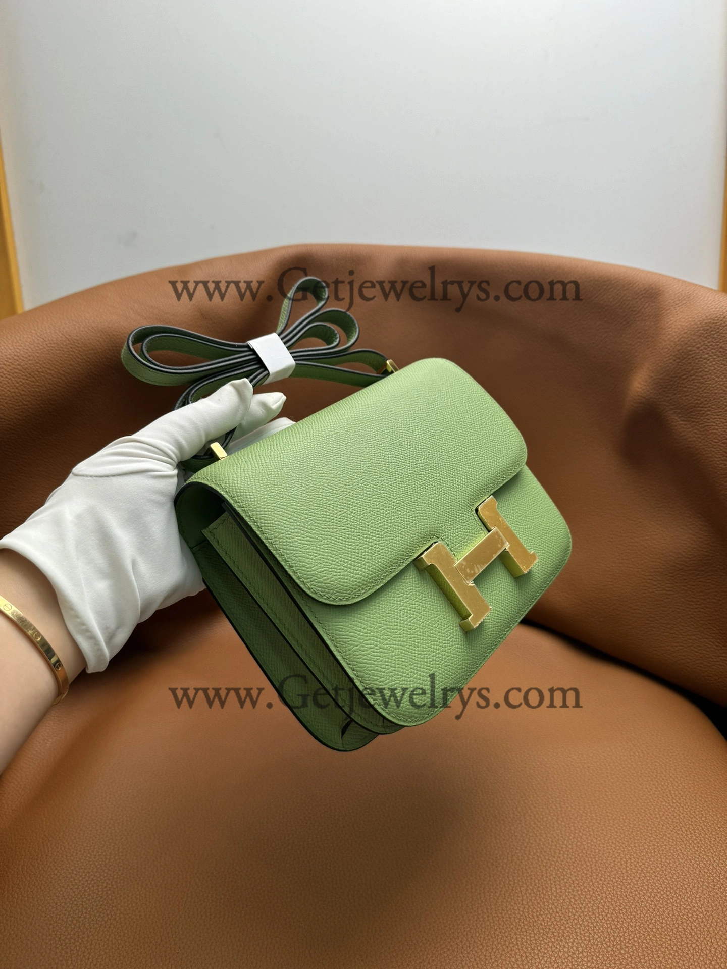 Hermes Constance 18cm Avocado Green Epsom Leather Bag with Gold Hardware