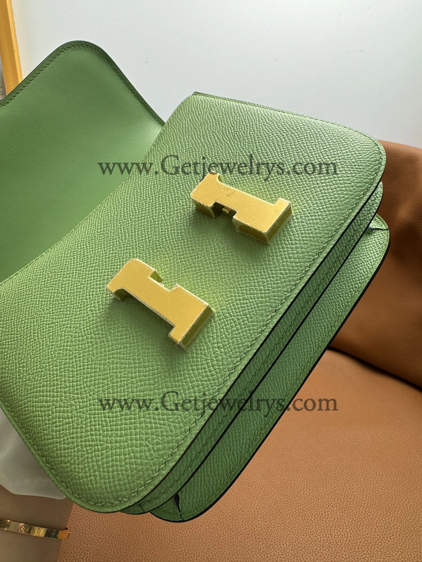 Hermes Constance 18cm Avocado Green Epsom Leather Bag with Gold Hardware