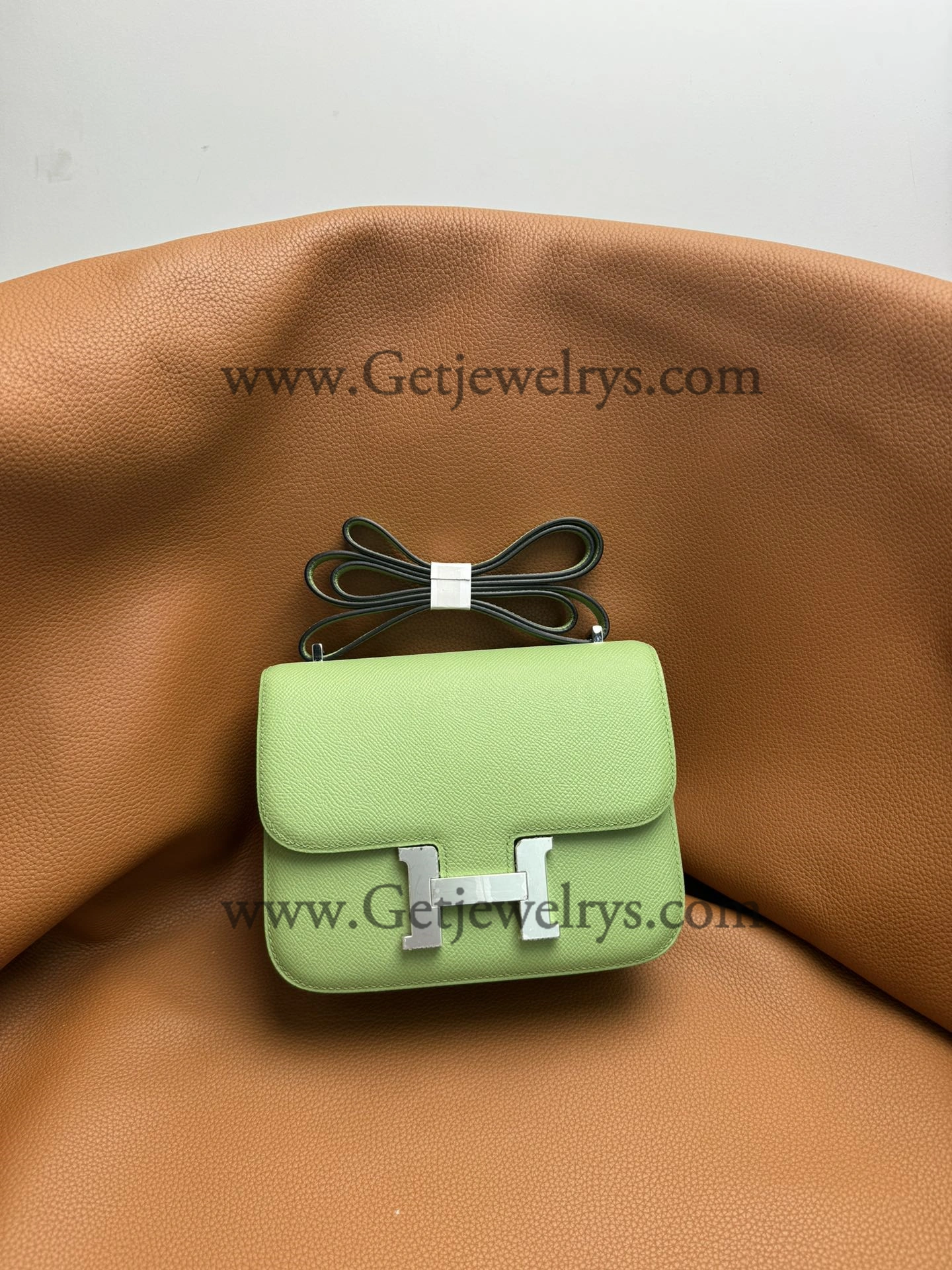 Hermes Constance 18cm Avocado Green Epsom Leather Bag with Silver Hardware