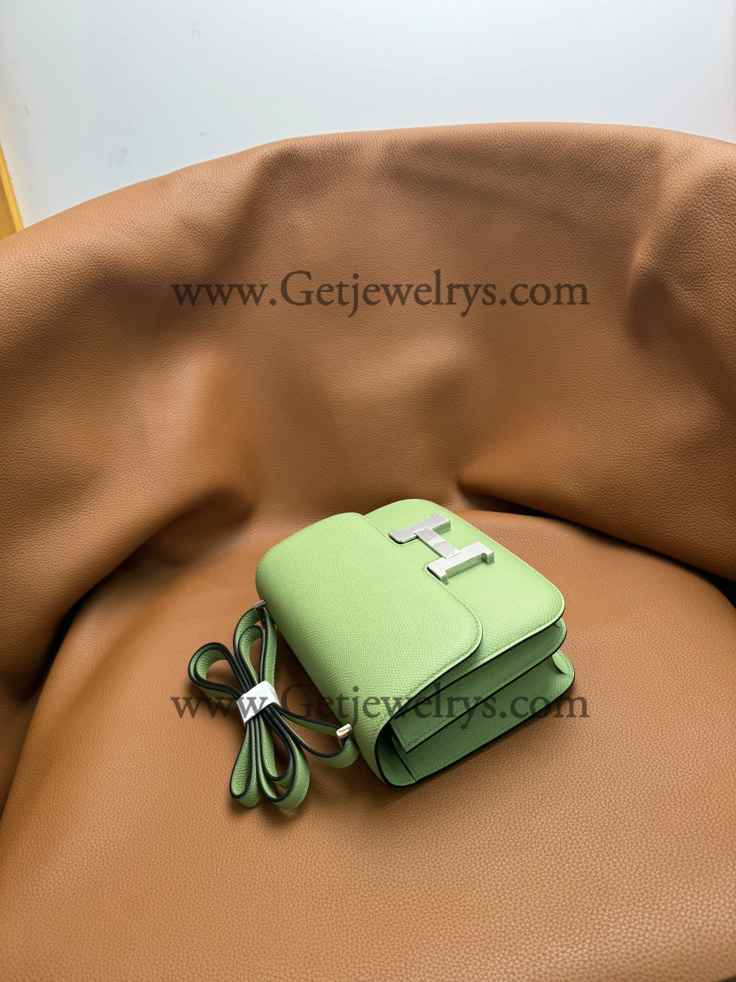 Hermes Constance 18cm Avocado Green Epsom Leather Bag with Silver Hardware