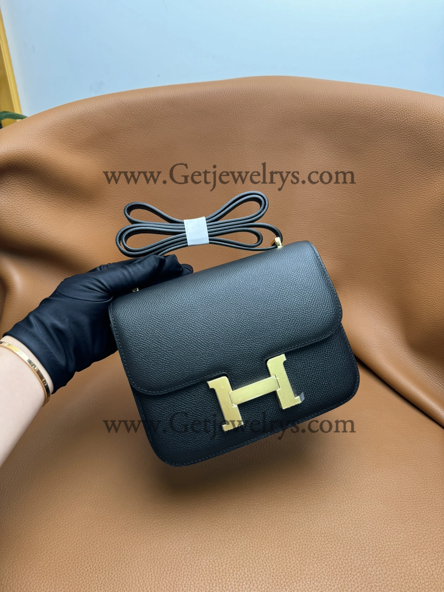 Hermes Constance 18cm Black Epsom Leather Bag with Gold Hardware