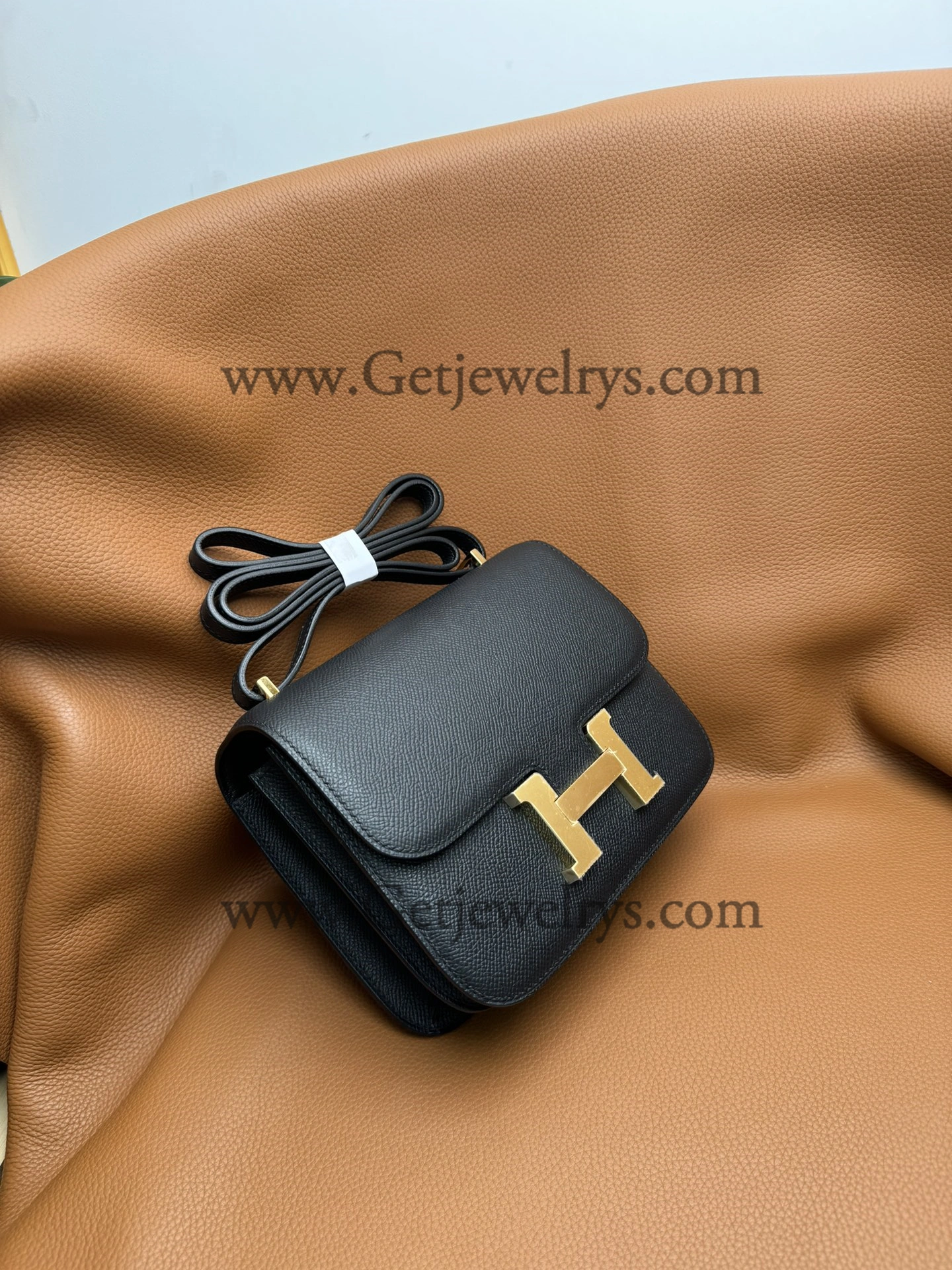 Hermes Constance 18cm Black Epsom Leather Bag with Gold Hardware