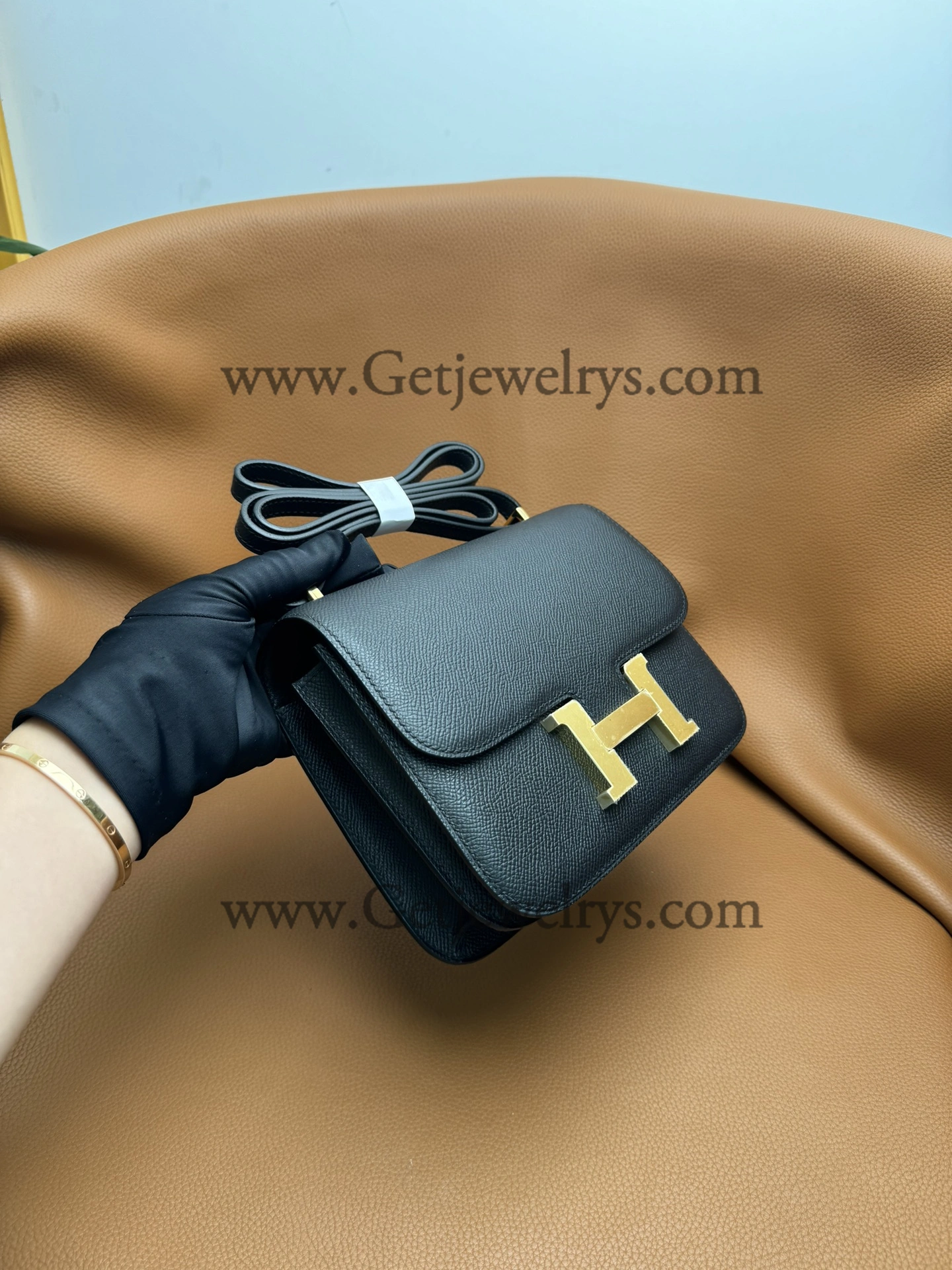 Hermes Constance 18cm Black Epsom Leather Bag with Gold Hardware