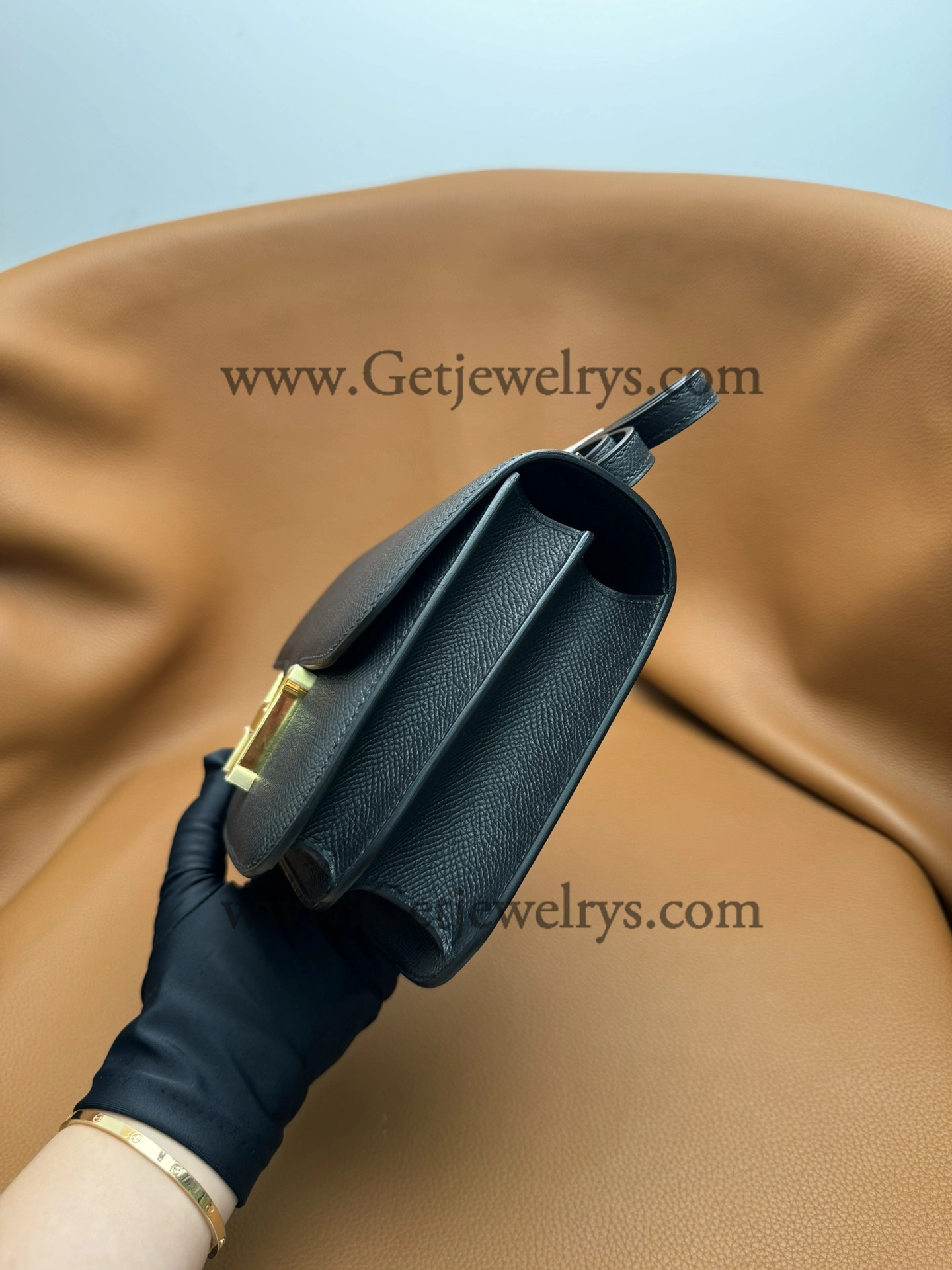 Hermes Constance 18cm Black Epsom Leather Bag with Gold Hardware
