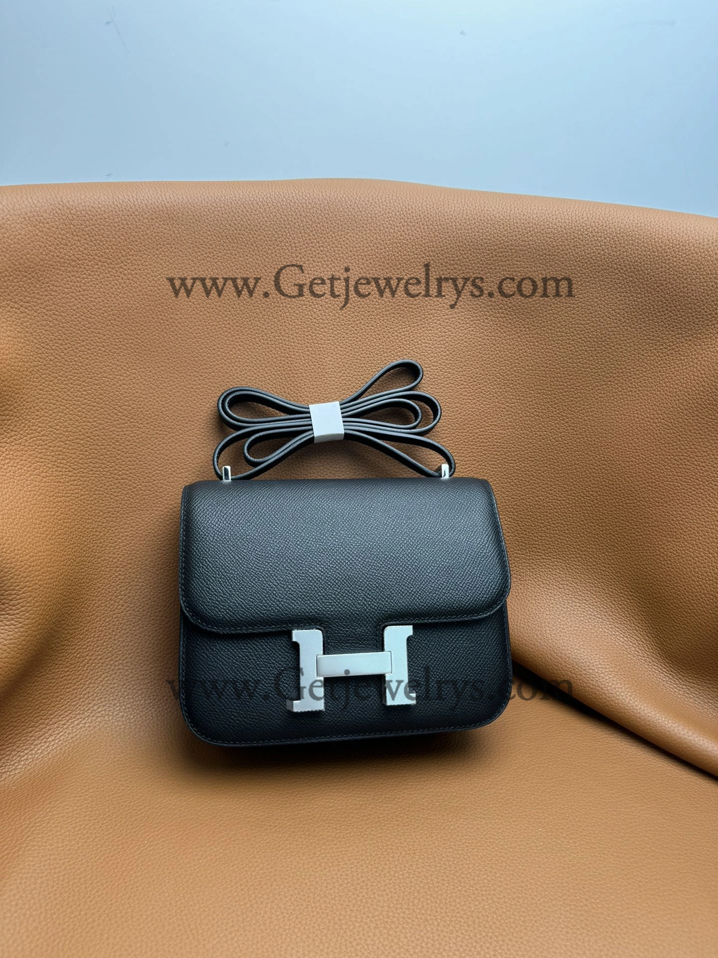 Hermes Constance 18cm Black Epsom Leather Bag with Silver Hardware