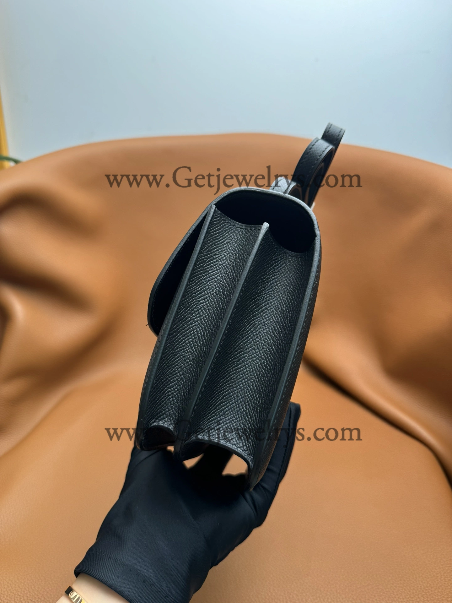 Hermes Constance 18cm Black Epsom Leather Bag with Silver Hardware