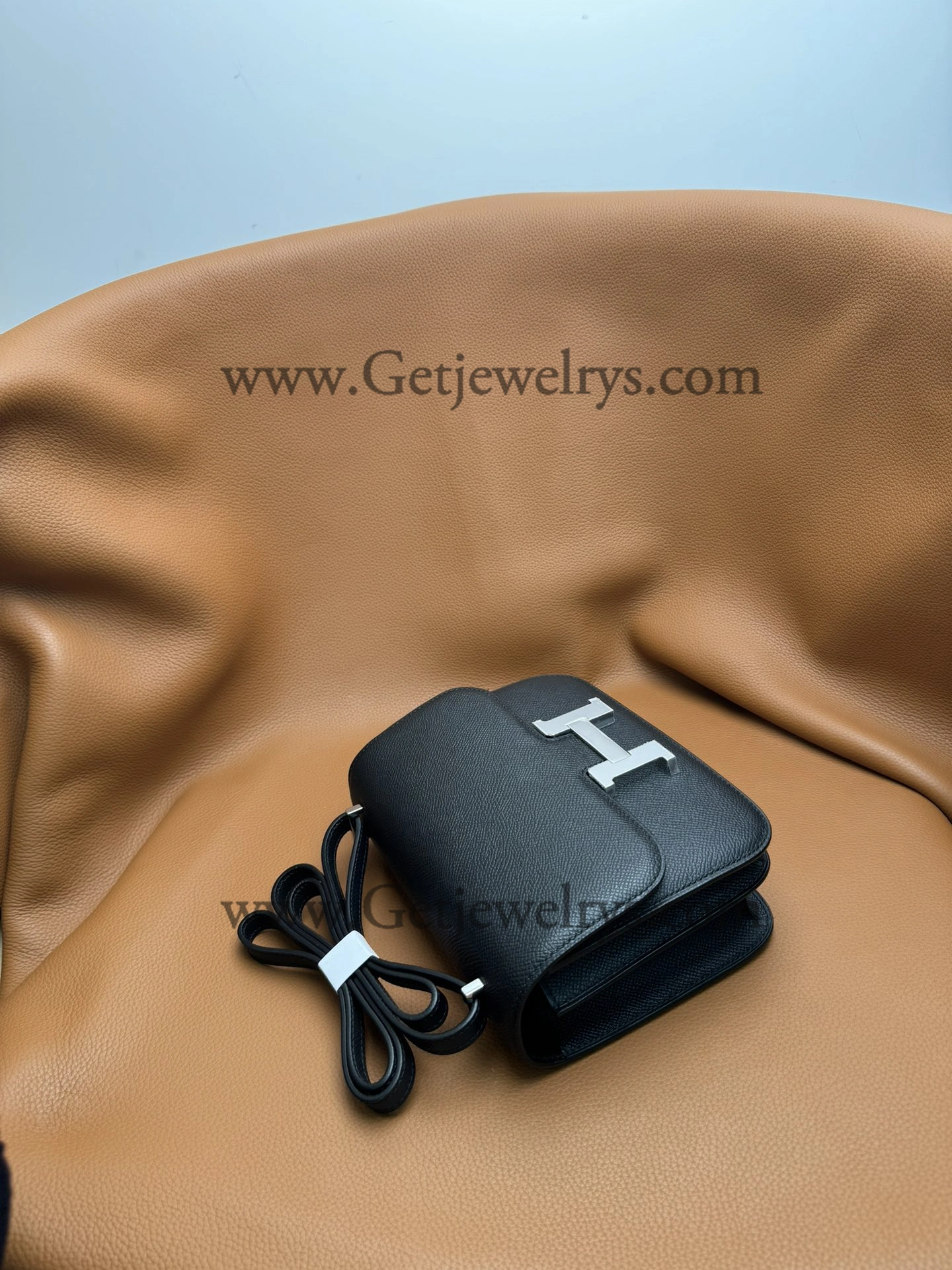 Hermes Constance 18cm Black Epsom Leather Bag with Silver Hardware