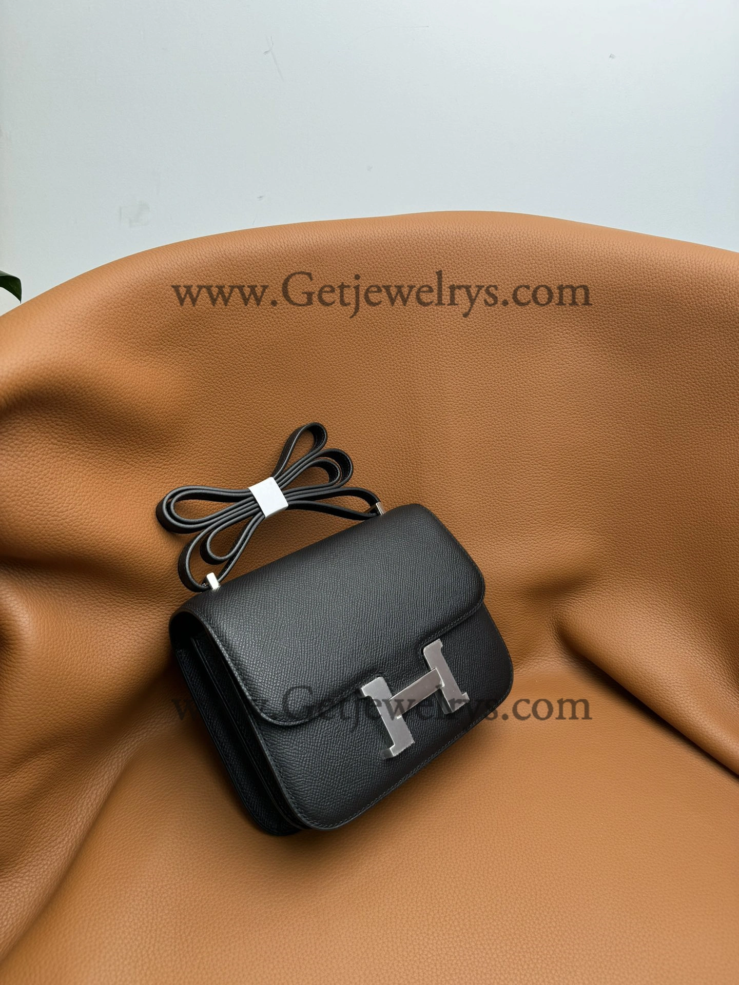 Hermes Constance 18cm Black Epsom Leather Bag with Silver Hardware