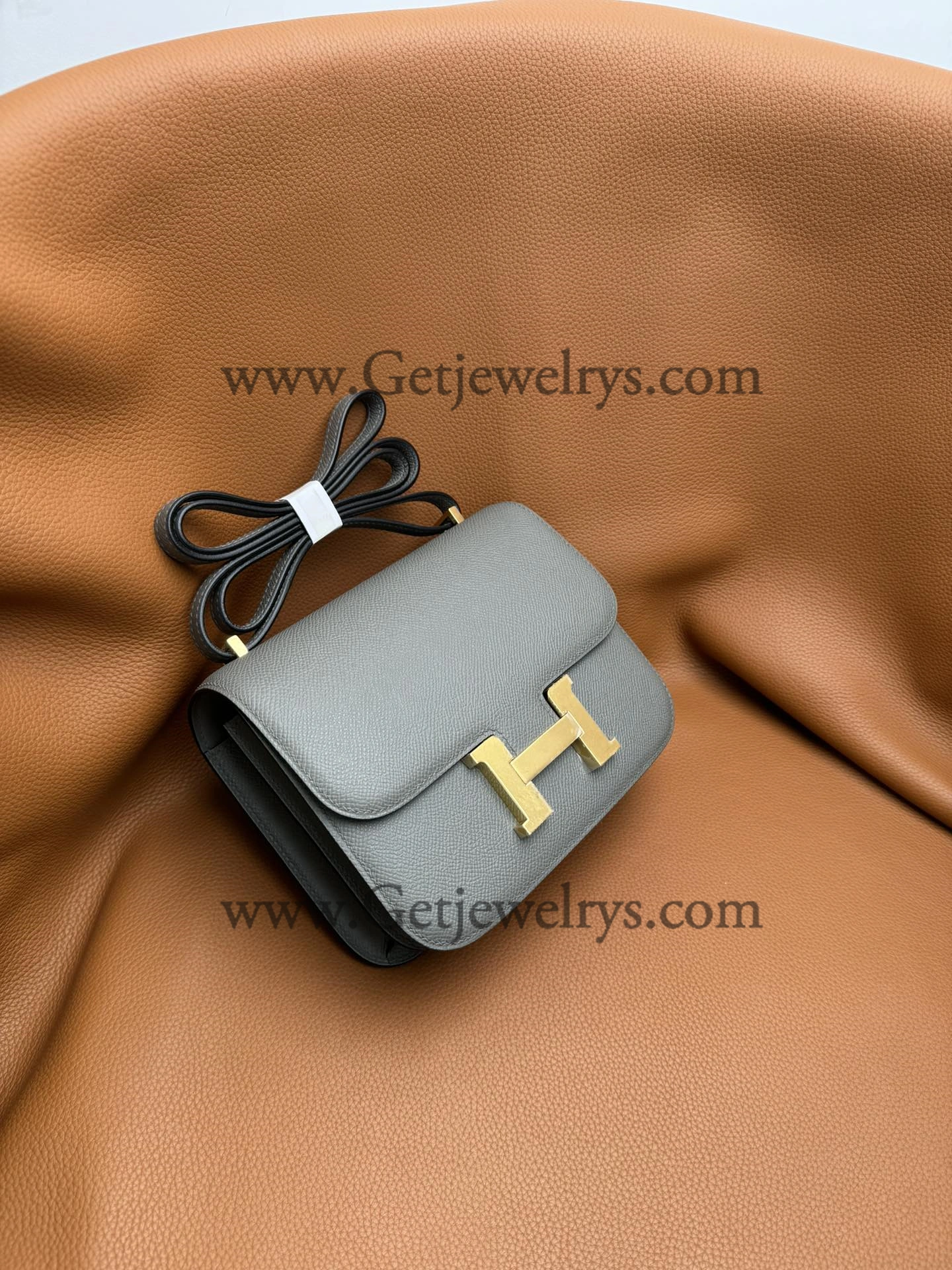Hermes Constance 18cm Dark Grey Epsom Leather Bag with Silver Hardware